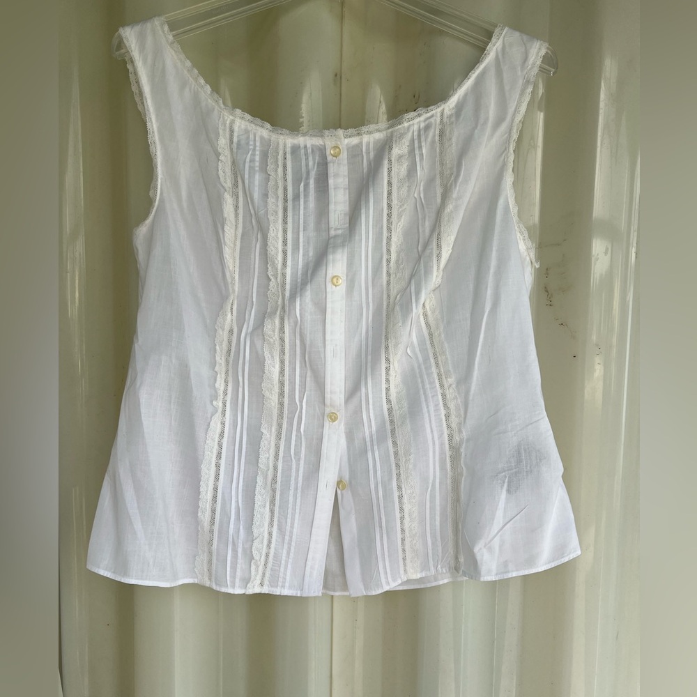 Ralph Lauren Jean Co. White button down Milkmaid top.